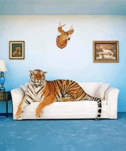 Tiger On Sofa paint by number