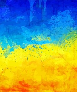 Ukraine Flag Splash paint by number