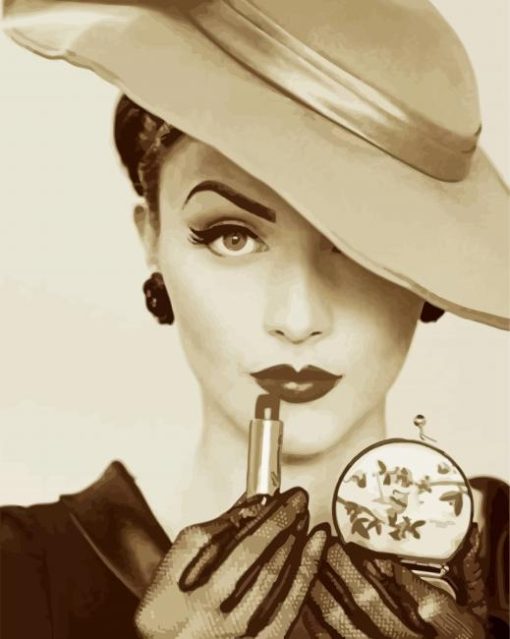 Vintage Glam Woman paint by number