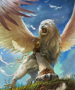 White Winged Lion paint by number