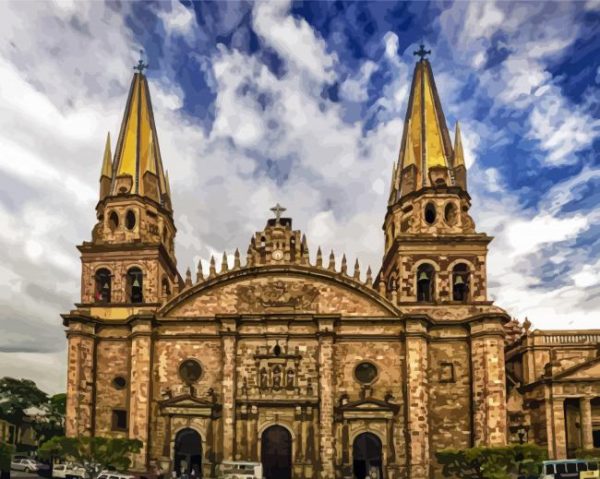 Guadalajara Cathedral paint by number