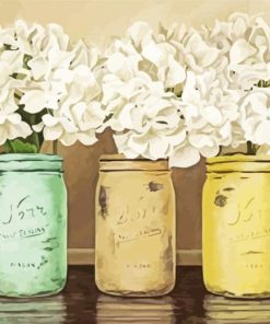 Aesthetic Hydrangeas In Jar paint by number