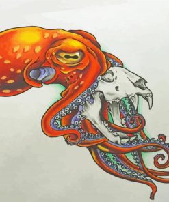 Octopus Skull paint by number