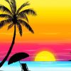 Sunset View On The Sea paint by number