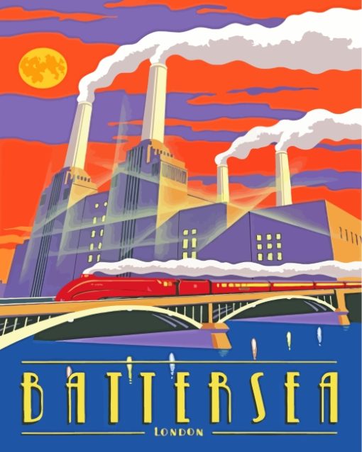 Battersea In London Poster paint by number