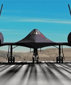 Black SR71 Plane paint by number