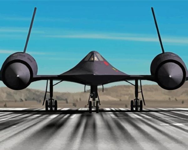 Black SR71 Plane paint by number