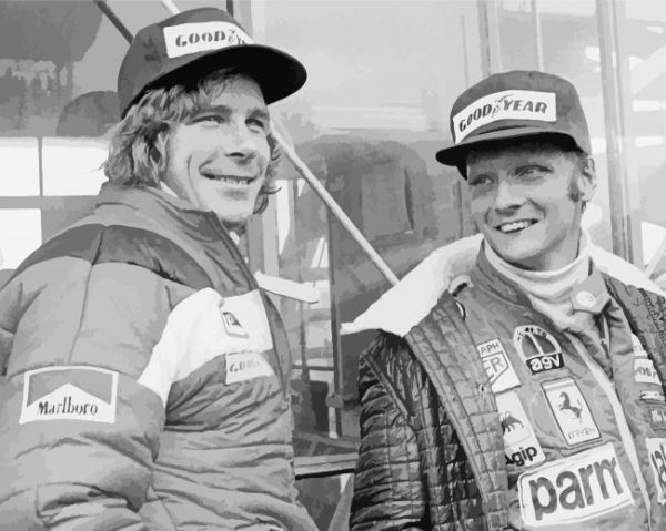 Black And White James Hunt paint by number