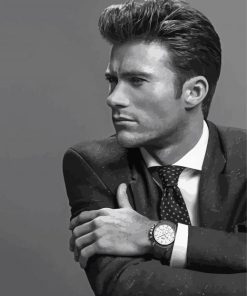 Black And White Scott Eastwood paint by number