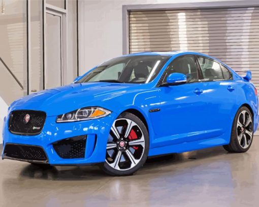 Blue Jaguar Xf Car paint by number