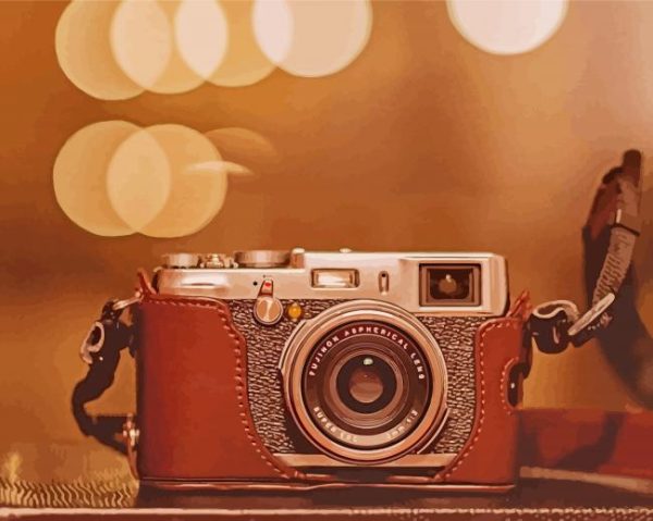 Brown Vintage Camera paint by number