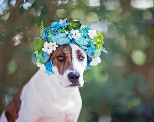 Bull Arab With Floral Crown paint by number