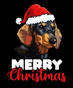 Christmas Daschund paint by number