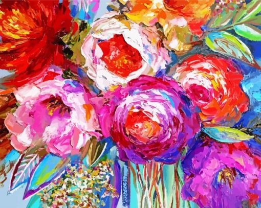 Colorful Abstract Flowers paint by number