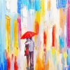 Colorful Couple In Rain paint by number