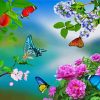 Colorful Flowers And Butterflies paint by number