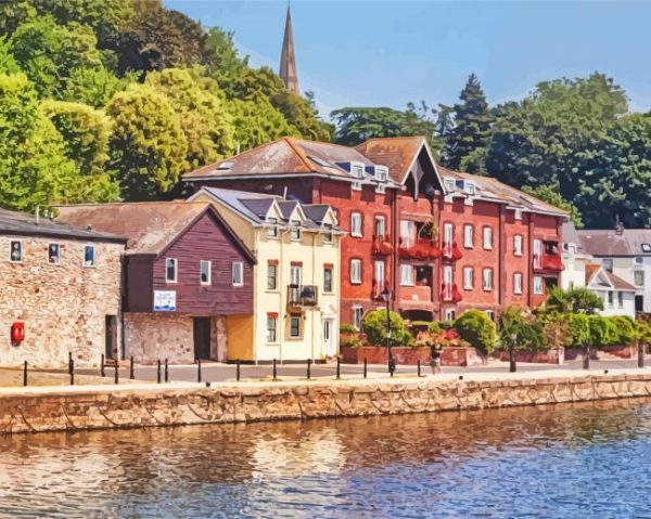 Exeter Buildings England paint by number