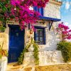 Floral Greek Door paint by number