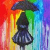 Girl With Umbrella Diamond Art paint by number