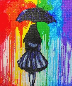 Girl With Umbrella Diamond Art paint by number