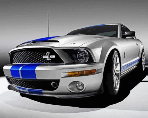 Grey Ford Shelby Cobra paint by number