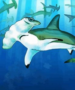 Hammerhead Shark Ocean Animals paint by number