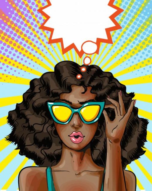 Lady African Pop Art paint by number