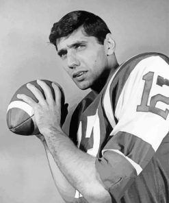 Monochrome Joe Namath paint by number