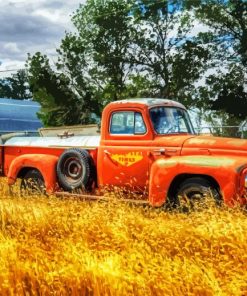 Old Red Truck paint by number