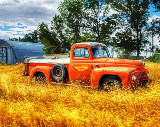 Old Red Truck paint by number