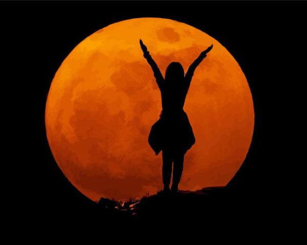 Red Moon Woman paint by number