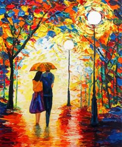 Romantic Couple Rain paint by number