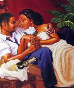 Romantic Black Couple paint by number