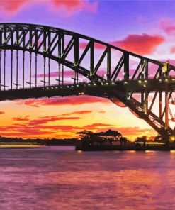 Sydney Harbour Bridge Sunset paint by number