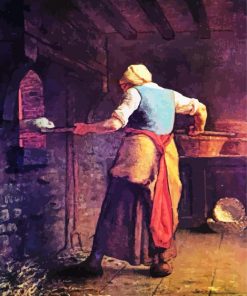 Woman Baking Bread By Jean Francois Millet paint by number