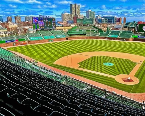 Wrigley Field Stadium paint by number