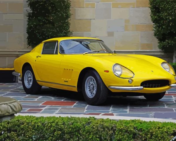 Yellow 66 Ferrari Car paint by number