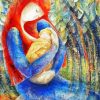 Abstract Mother And Baby paint by number