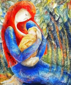 Abstract Mother And Baby paint by number