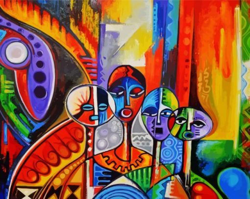 African Abstract Folk Art paint by number