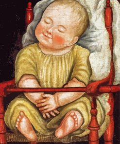 Baby In A Red Chair paint by number