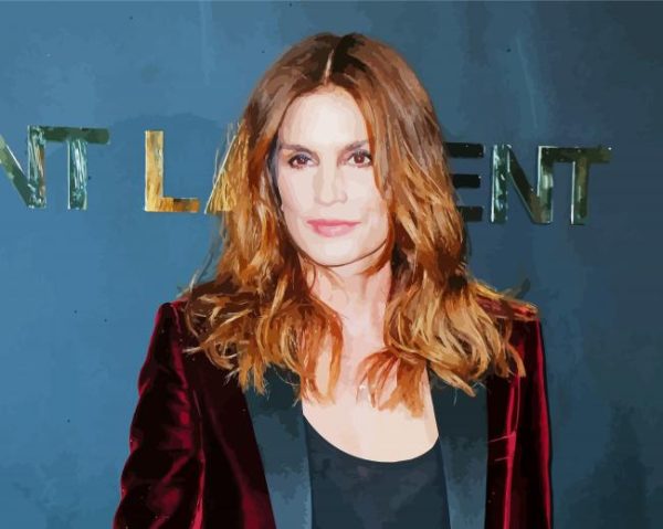 Beautiful Model Cindy Crawford paint by number