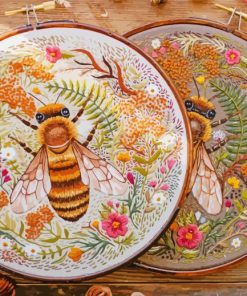 Bees Embroidery paint by number