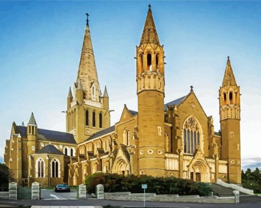 Bendigo Victoria Cathedral In Australia paint by number