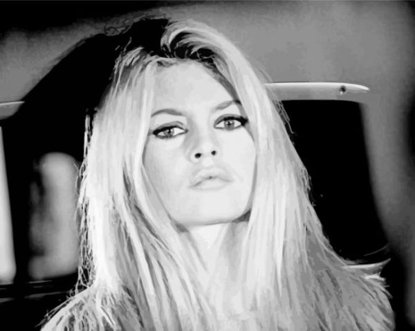 Black And White Activist Brigitte Bardot paint by number