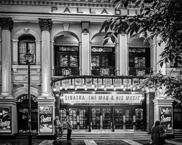 Black And White London Palladium paint by number