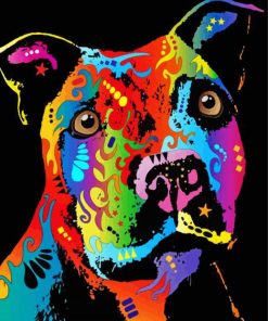 Colourful Staffy Art Diamond Painting