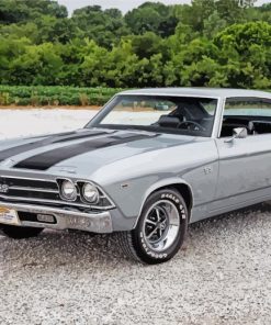 Grey 1969 Chevy Chevelle paint by number