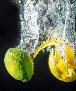 Lemons And Limes Under Water paint by number