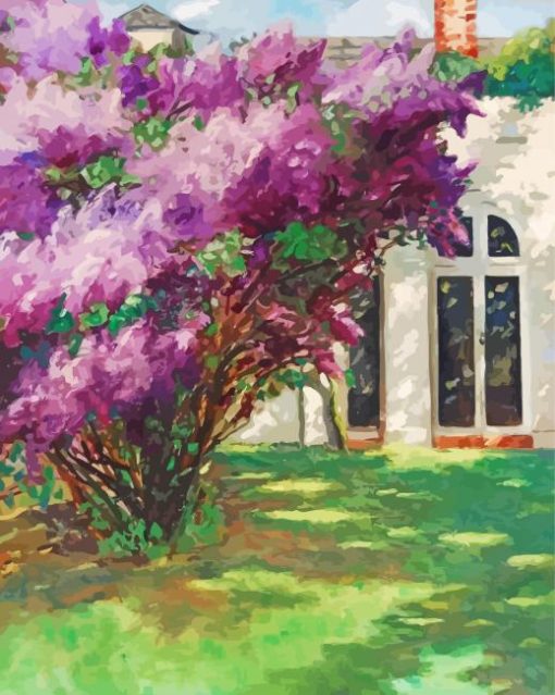 Lilac Tree Art paint by number